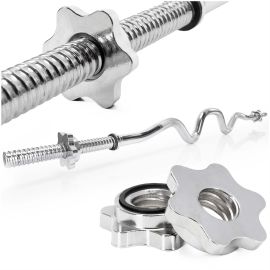 Щанга за щанга, силно извита, 120 см, хромирана стомана, 2 скоби, 25 мм, ACT0007