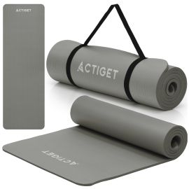Постелка за йога, постелка за фитнес упражнения, нехлъзгаща се, 183x61 см, матрак за пилатес, сива ACT0019