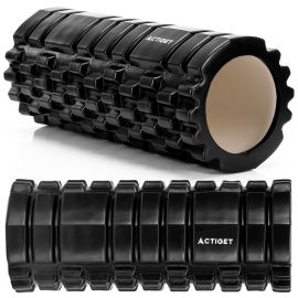 Фитнес ролка за масаж на тяло, средно твърда, ролка с копчета, черен ACT0029
