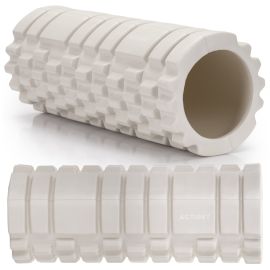 Фитнес ролка за масаж на тяло, средно твърда, ролка с копчета, светло бежова ACT0032