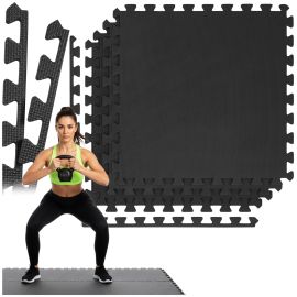 Защитна постелка за пилатес упражнения, тренировка, 4 бр. Пъзел от EVA пяна 1.2 см графит ACT0035