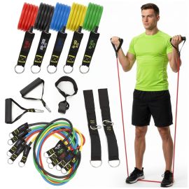 Ластици за упражнения, комплект от 5 ластици, фитнес ластици, цветни ACT0048