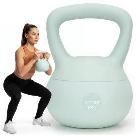 Мека гира 6 кг за упражнения, тренировъчен дъмбел за фитнес, тюркоазена ACT0064