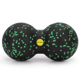 Топка, двоен масажор, двоен ролков масаж за врата и гърба, черно-зелено ACT0098