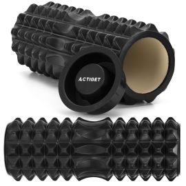 Фитнес ролка за масаж на тяло, дунапренен масажор, средно твърда ролка, черен ACT0099