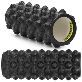 Фитнес ролка за масаж на тяло, дунапренен масажор, средно твърда, черна ACT0101