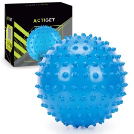 20 см топка с шипове за рехабилитационен масаж със сензорна помпа, син таралеж ACT0152