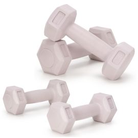 2x0.5 кг шестоъгълни дъмбели за фитнес упражнения, комплект от 2, светло розови ACT0155