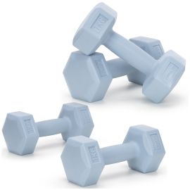 2x1 кг шестоъгълни дъмбели за фитнес упражнения, комплект от 2, светлосин, ACT0156