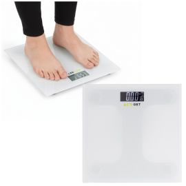 Домашен кантар до 150 кг, електронен кантар, изработен от закалено стъкло, бял ACT0177