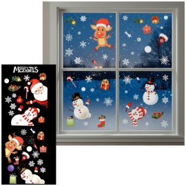 Стикери, декорации за прозорци 30 бр. декорации за прозорци, самозалепващи, бели, многоцветни CA1452