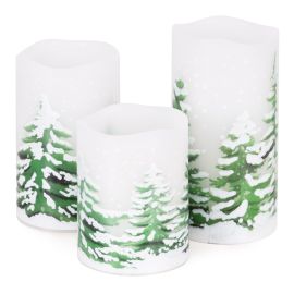 Декоративна свещ за LED декорации, работеща с батерии, комплект от 3, коледен мотив CA1455