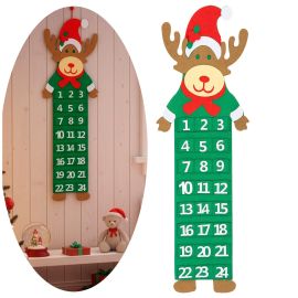 Адвент календар, коледна стенна декорация с елени 63,5 см филц, многоцветен CA1475
