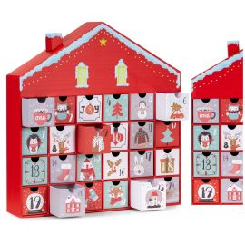 Адвент календар, 24 декоративни кутии, коледна украса, къщичка CA1508