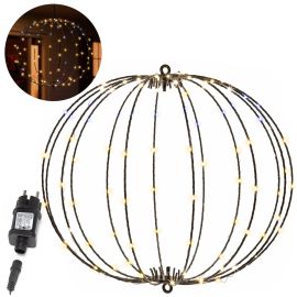 Градинска топка 112 LED топка, коледна украса, IP44 топло бяло + бяло светкавица CL1235