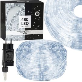 LED Коледен светещ маркуч в студено бялo с 480 диода, 21.5 m, с програматор  CL4117