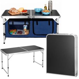 Къмпинг маса с органайзер 120x47x55 см сгъваема маса за пикник CS0179