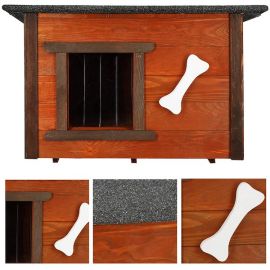 Изолирана дървена кучешка къща с плосък покрив, размер M DH002