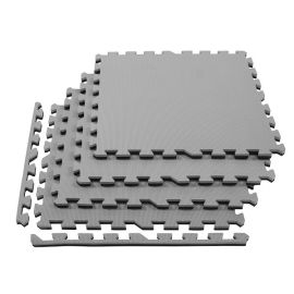 Постелка за упражнения от дунапрен, пъзел 60x60 см фитнес сив FM0009