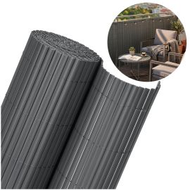 PVC покриваща маскираща подложка 500x140 см за балкон, тераса, ограда, тъмно сива GA0241