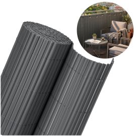 PVC покриваща маскираща подложка 400x100 см за балкон, тераса, ограда, тъмно сива GA0243