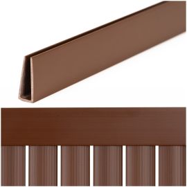 Капак, 100 см профил за PVC маскиращ капак за балкон, тераса, ограда, кафяв GA0251