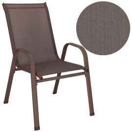Метални дворни столове, балкони, до 120 кг кафяви GF0105