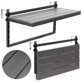 Висяща масичка за кафе за балюстрада, 80x37 см, сгъваема, черна GF0121