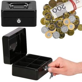 Метална касичка 15x12x8 см черен сейф HA5038