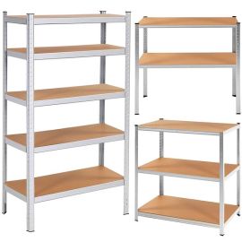 Метален складов рафт 5 рафта 150x75x30см 675кг за сутерен, гараж HA5260