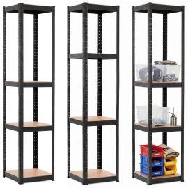 Метален стелаж за съхранение 180x40x40 см 4 рафта, товароносимост 400 кг за гараж, мазе HA5282