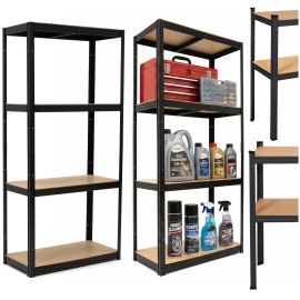 Метален стелаж за съхранение 170x80x40 см 4 рафта, товароносимост 700 кг за гараж, мазе HA5283