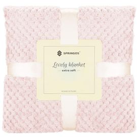 Кувертюра, каре 200x220 см, двулицево, релефно одеяло за диван, розово HA7101