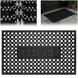 Изтривалка за врата, ажурна, за външна и вътрешна употреба 75x45, черна и графитна HA7537