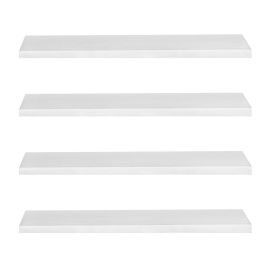 Висящи рафтове 4 бр. за подправки, книги, стенни рафтове за кухня, модерни бели HF0052