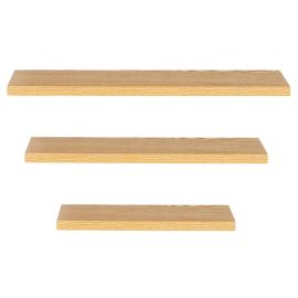 Висящи рафтове 3 бр. за подправки, книги, стенни рафтове за кухня, модерни, кафяви HF0054