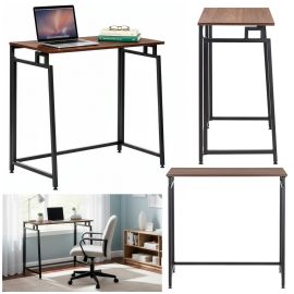 Офис бюро, сгъваема учебна маса, компютърна маса 80 см дървена, тъмнокафява HF0056