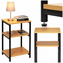 Нощно шкафче, три рафта, мебели за спалня 59 см светлокафяво HF0064