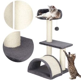 Котешка драскалка, легло с играчка, 3 нива, сизален стълб, 67 см PA1035