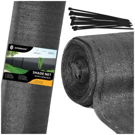 Мрежа за сянка 95% 1.7x25 м покритие за ограда 185 г/м2 100 бр. светло антрацит SN0067